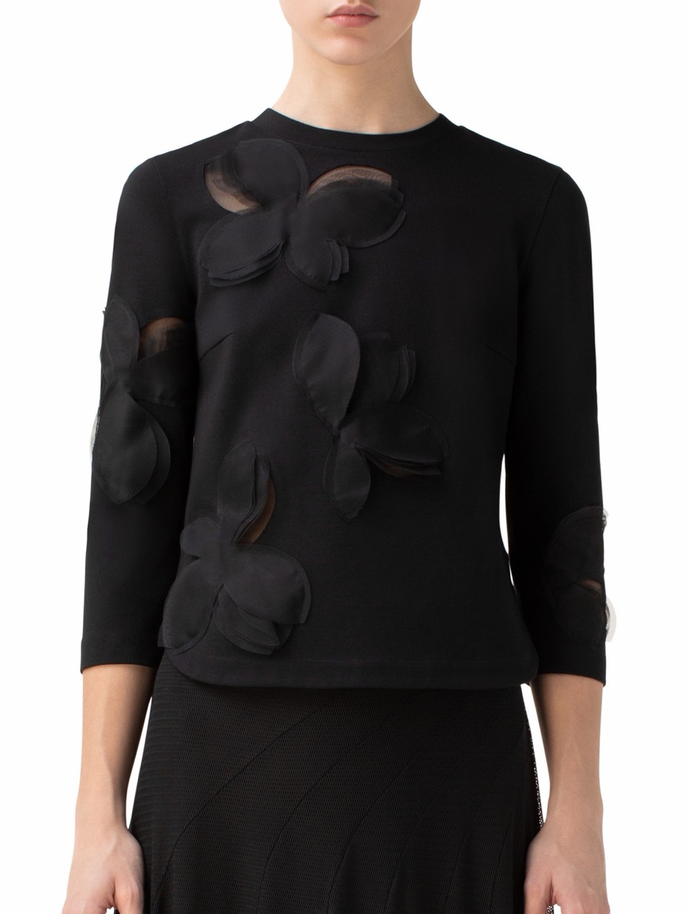Akris Punto Magnolia Appliqué Jersey Sweater 12